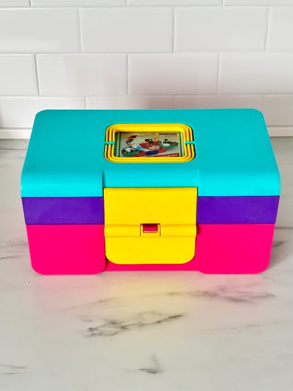 New VINTAGE Starplast Cosmetic Organizer Makeup Case Storage 80s 90s Color Block